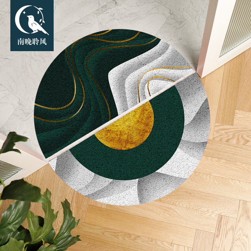轻奢丝圈地垫半圆形地毯可擦洗入户门垫子防水防滑门垫圈丝蹭土垫