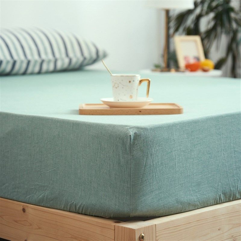 全尺寸定制全棉色织水洗棉床笠三件套纯棉床罩+对枕套1.5m1.8米