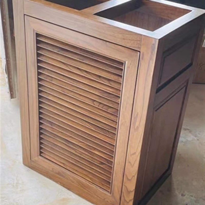 原木主张 实木鱼缸底柜 草缸海缸龙鱼缸底座柜子 榆木红橡木定制