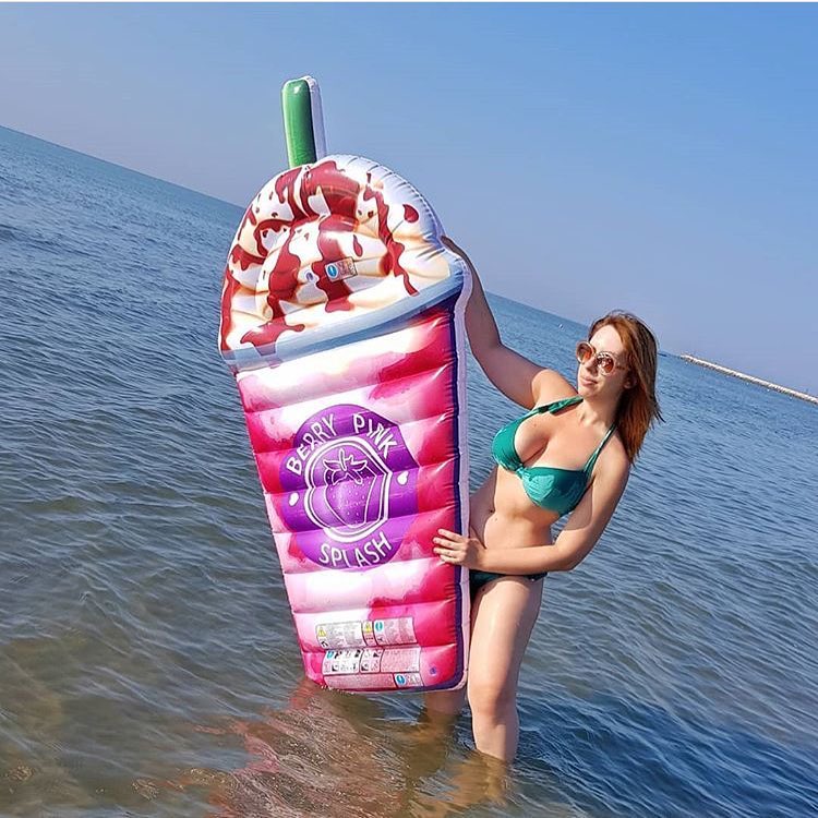 超大巧克力圣代浮床水上充气浮排雪糕冰淇淋冰棍漂浮气垫游泳圈