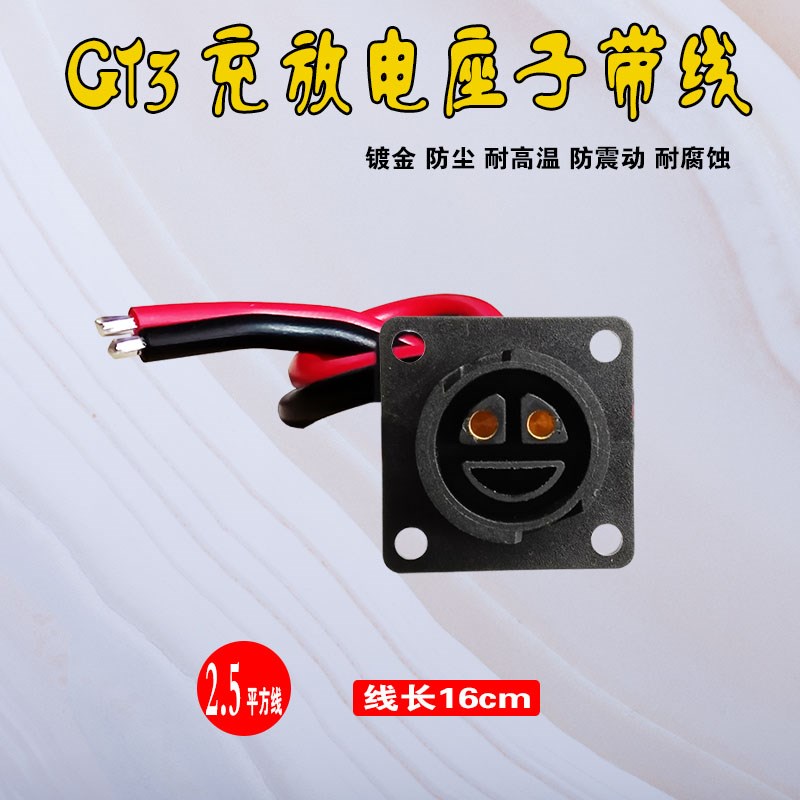 雅迪折叠电动车GT35锂电池充电器充放电插头插座转换接头共享单车