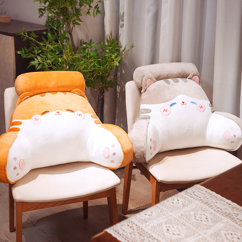 新款猫咪办公室久坐护腰神器腰靠靠垫办公椅子靠背垫汽车腰枕沙发