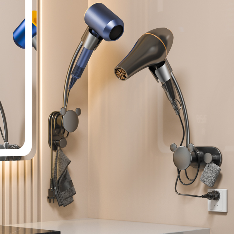 免手拿吹风机置物架懒p人支架解放双手壁挂卫生间收纳浴室风筒架