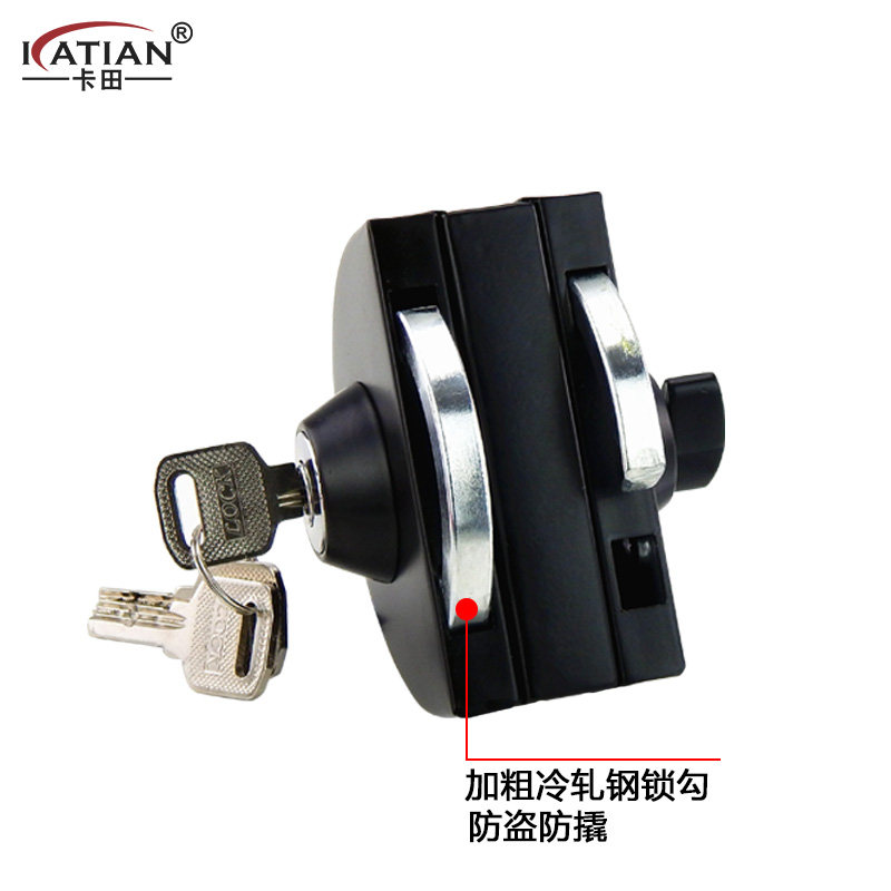 黑色玻璃门锁无框门插销s锁地锁浴室门办公室门单门双门免打孔门