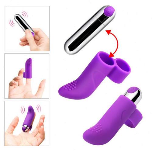 Silicone Female Flirting Sextoys Bullet Finger Set Vibrator
