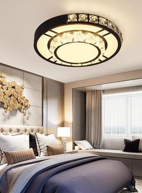 led灯卧室圆形吸顶灯黑色双圈明装卧室灯灯具超亮灯饰