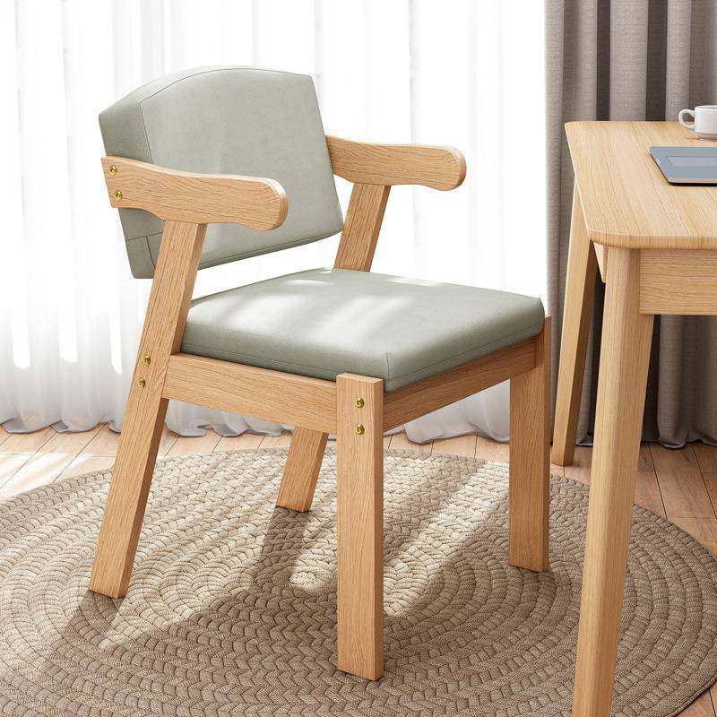 实木椅子家用靠背书桌椅学习北欧餐厅凳现代简约电脑椅带扶手餐椅