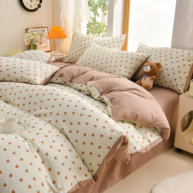 2025新款A类精致刺绣工艺加厚水洗棉四件套单传笠款可裸睡