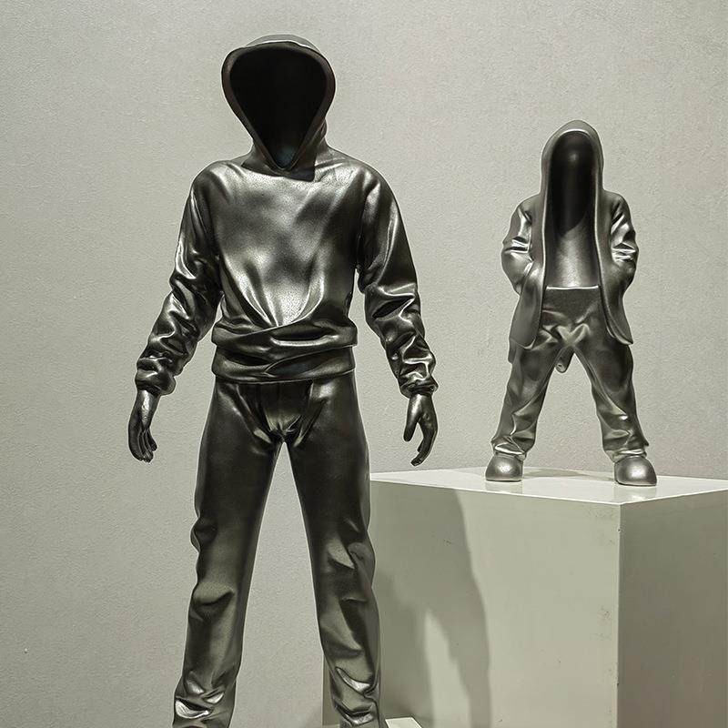 现代简约抽象卡通人物雕塑摆件样板房售楼处客厅设计师家居装饰品