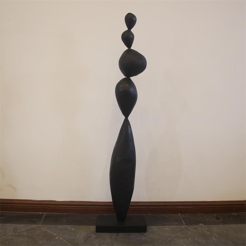 销售黑色碳化胡桃木质摆件销售中心别墅客厅书房会客室玄关艺