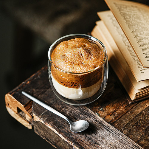 简约透明咖啡杯双层玻璃杯无铅防烫喝水杯子家用精致dirty拿铁杯