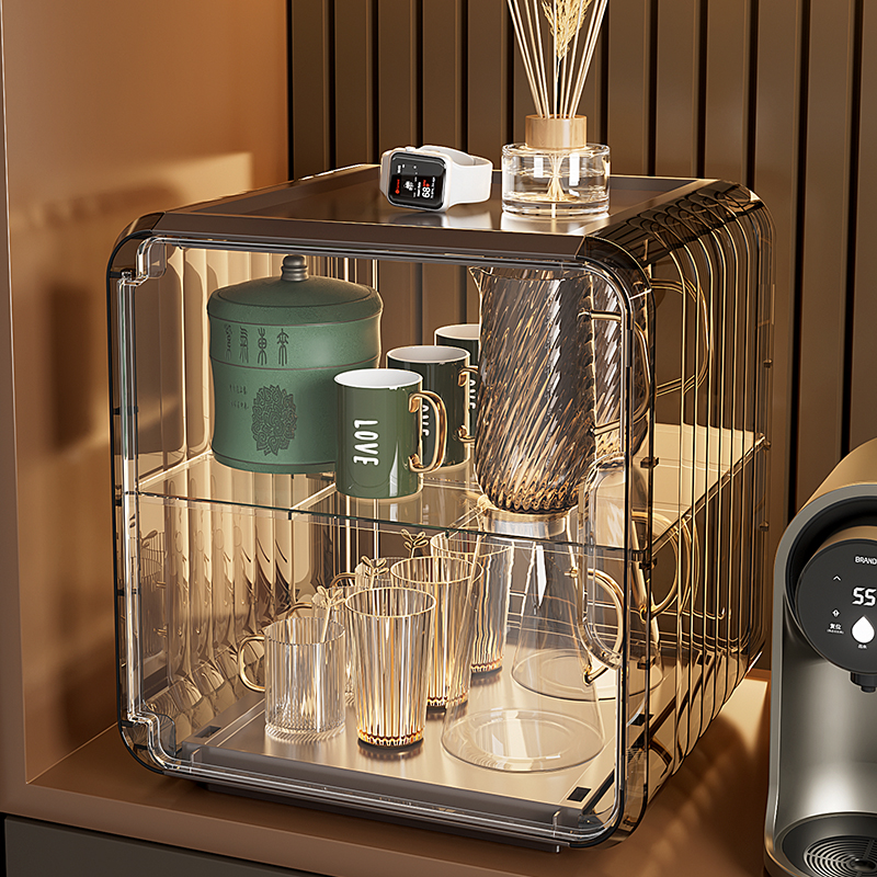 防尘杯架置物架轻奢杯子水杯茶杯架子咖啡杯马克杯放杯子收纳盒