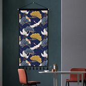 日式 饰背景布is挂毯客厅卧室日系挂画布艺和风 入户玄关挂布墙壁装