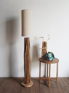 百多人实木落地灯民宿装饰灯客厅样板房东南亚风格个性树枝灯