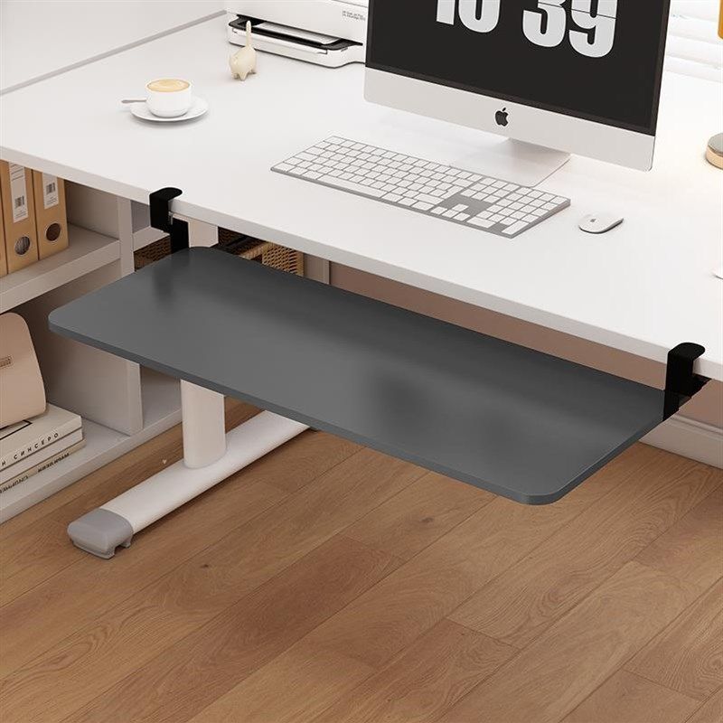 免打孔键盘托架电脑桌配件木质托盘静音抽屉式圆形加厚推拉免安装,基础建材,导轨,淘宝优惠券,粉丝福利购,淘宝优惠卷