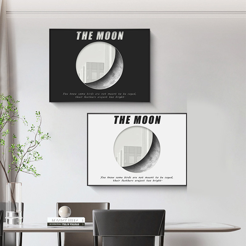 黑白月球免打孔电表箱装饰画餐厅电闸箱信号箱电盒遮挡挂画,家居饰品,现代装饰画,淘宝优惠券,粉丝福利购,淘宝优惠卷