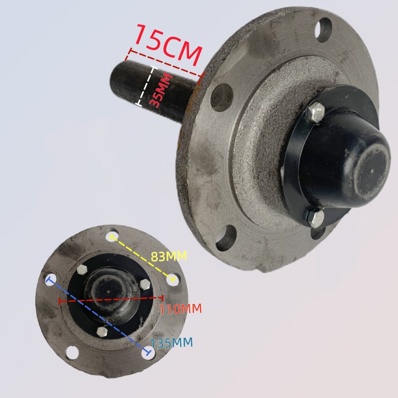 拖车轴头葫芦头四孔五孔六孔轮毂法兰盘马车轴头拖车Y后桥定做轴