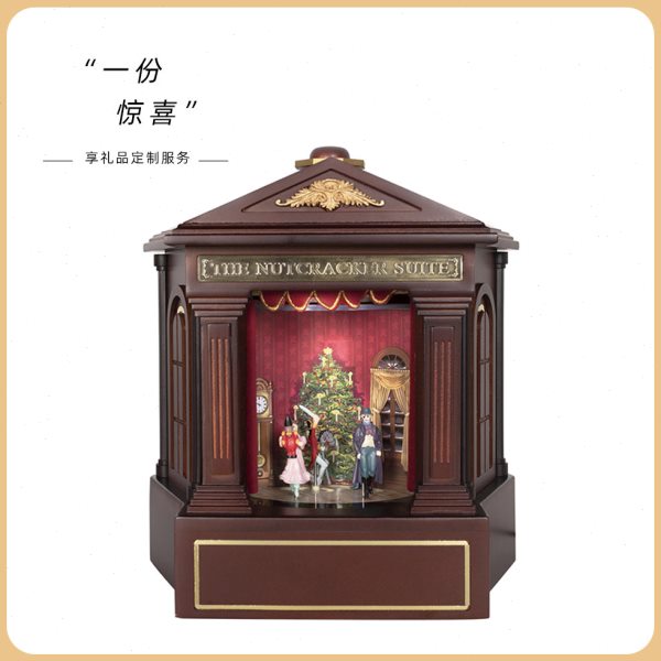 愿一礼物】经典永续 Mr.Christmas歌剧院木制音乐盒圣诞复古创意