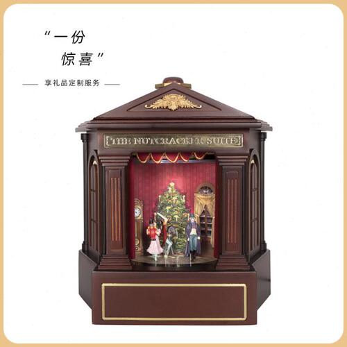 愿一礼物】经典永续 Mr.Christmas歌剧院木制音乐盒圣诞复古创意