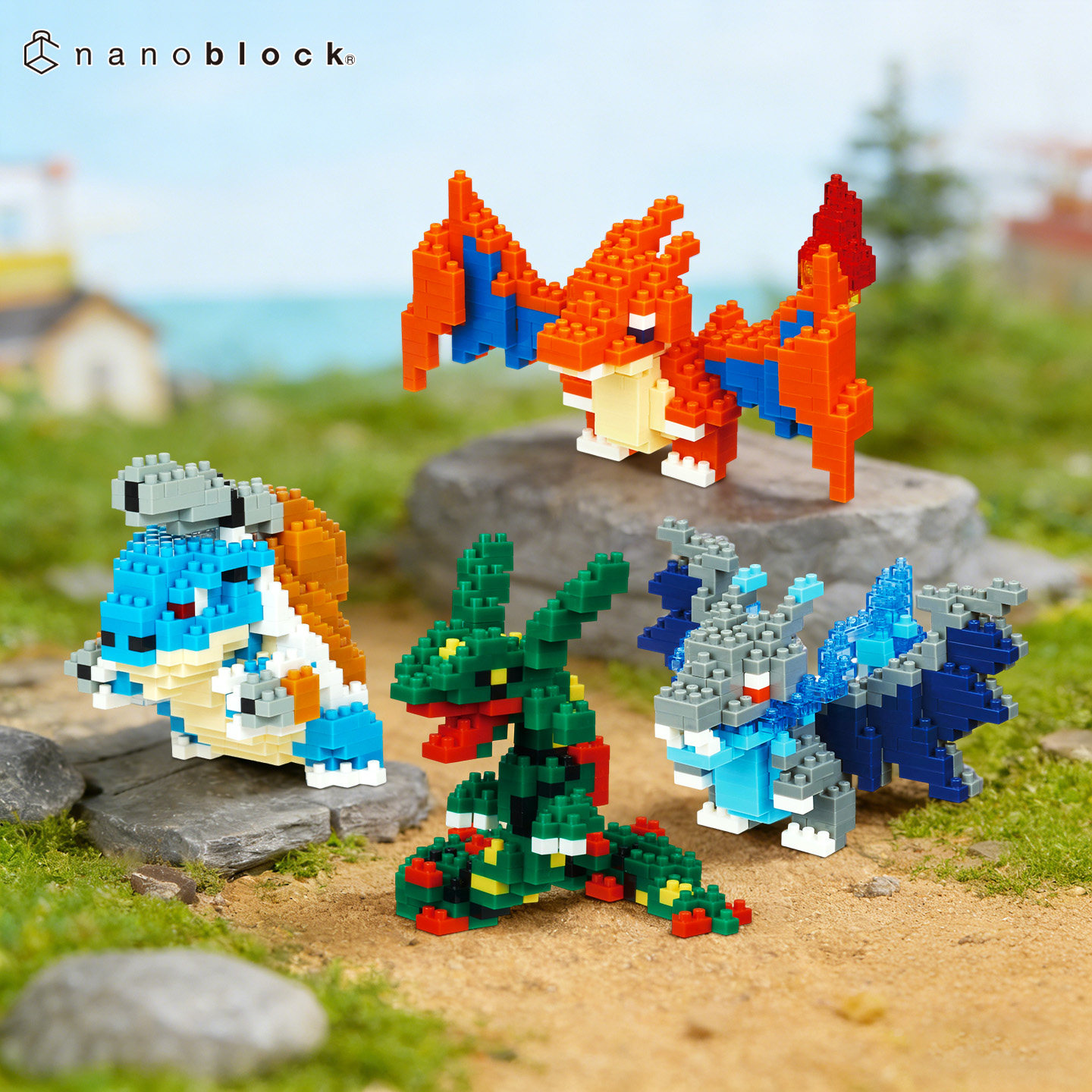 nanoblock微颗粒小颗粒积木宝可梦喷火龙X裂空座小火马拼装积木