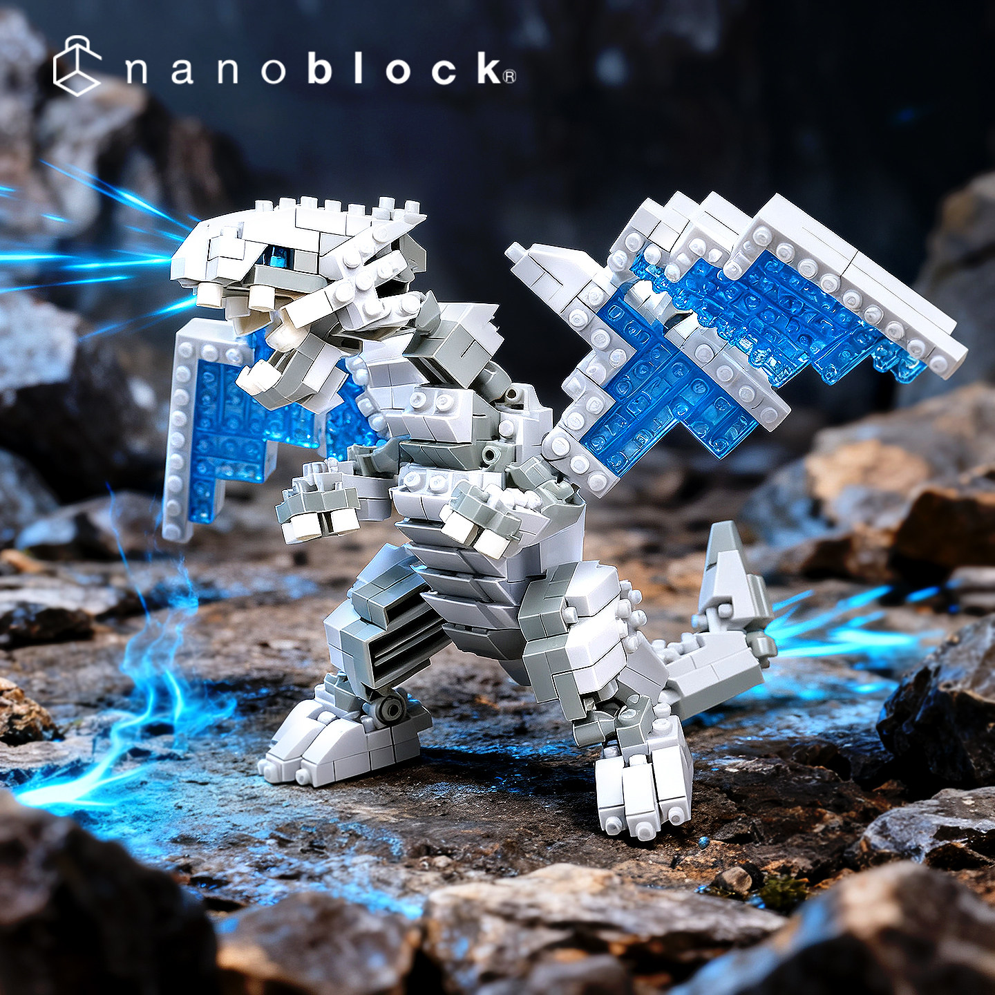 【现货】日本nanoblock微颗粒拼装积木游戏王青眼白龙男生玩具