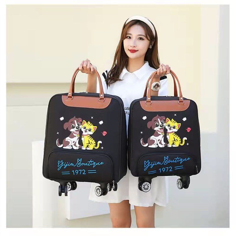 旅行包拉杆包万h向轮女大容量可拆卸拉杆带轮轻便防水行李箱行李