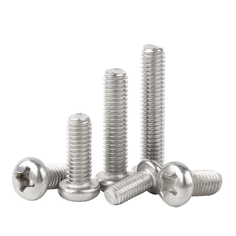 304不锈钢圆头螺k丝盘头十字螺钉开关插座小机牙螺栓M2M4M5M6M10