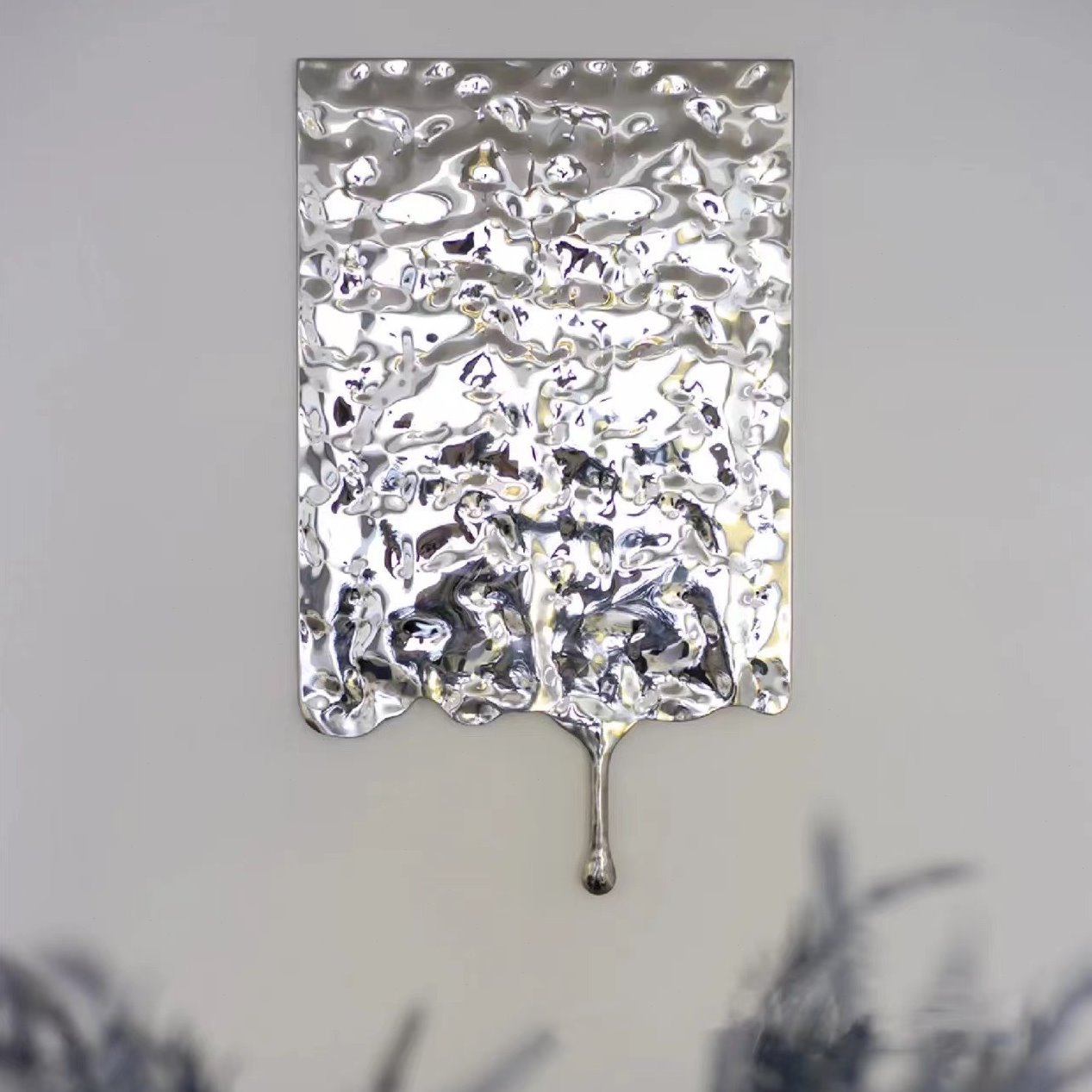 现代简约不锈钢水波纹水滴壁挂墙面装饰艺术装饰壁画别墅装置画