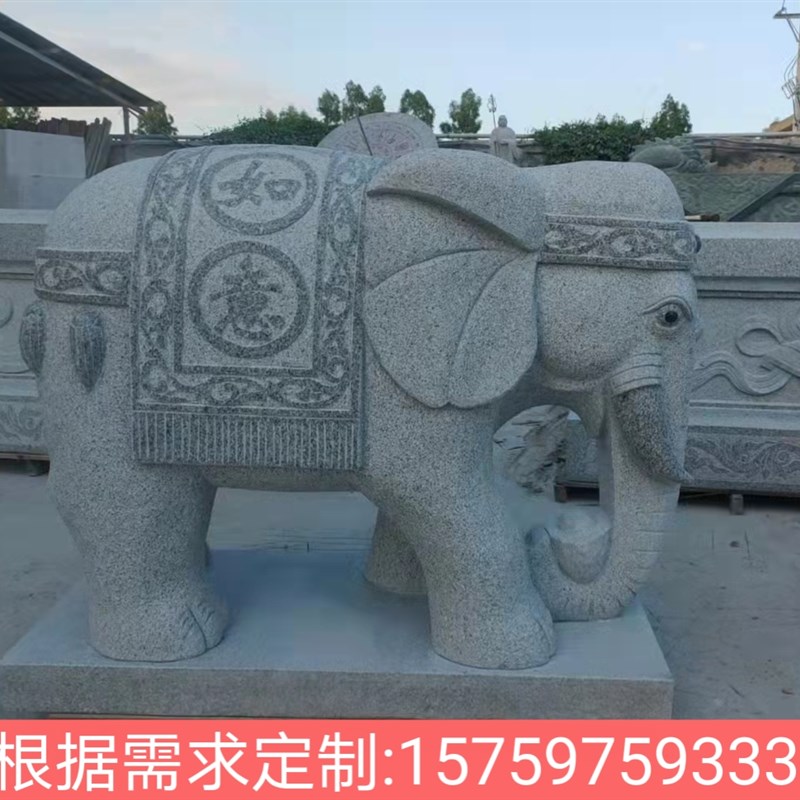 石雕大象花岗岩雕刻石o材大象酒店门口石头大象公司大理石雕刻大