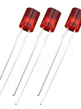 发光二极管LEDF5/5mm平头带色长脚无边红光黄绿光直插LED指示灯珠