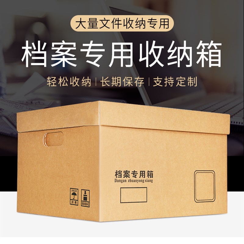 10个装档案专用箱会计凭证箱书籍整理箱凭证收纳箱档案盒牛皮纸箱