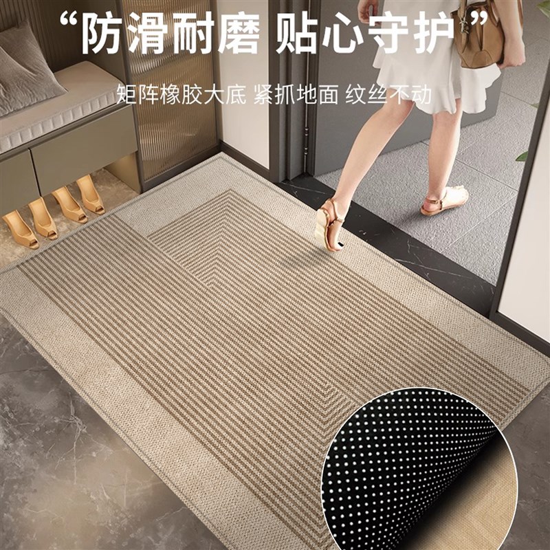 轻奢入户门地垫进门垫防滑侘寂风家用地毯客厅定制可裁剪玄关脚垫