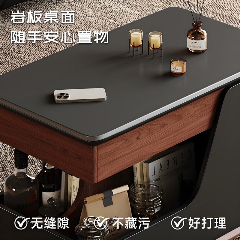 沙发边几可移动升降客厅岩板边柜茶几桌轻奢高级感小推车2025新款