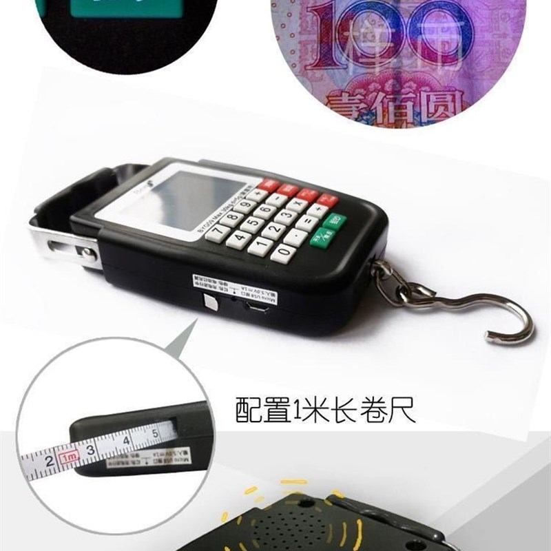 带语音自动计价手提电子秤高精度充电小型手拿便携式弹簧秤迷你秤