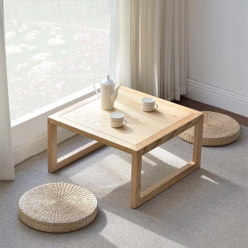 日式榻榻米小桌子 矮桌北欧阳台窗台小茶几飘窗桌用小方桌 实木