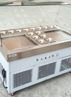110V 双方锅炒冰机 Fried ice cream machine 泰国炒冰淇淋机厂家