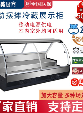 台式阶梯展示柜三轮车摆摊炸串烧烤冰箱点菜柜冷藏保鲜柜卧式冰柜