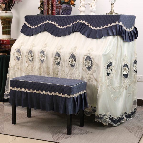 高端钢琴防尘罩全罩高档奢华加厚简约钢琴盖布欧式琴罩卡哇伊凳套