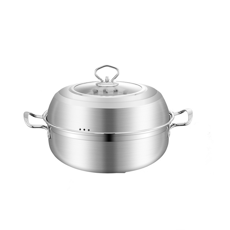 304不锈钢蒸锅汤锅蒸汤锅火锅桑拿锅蒸笼馒头家用电X磁炉煤气炉锅