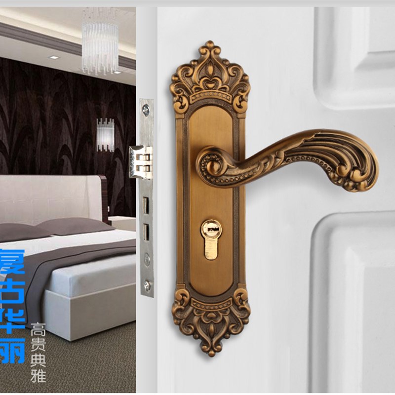 室内门锁b体家用木门小50通用型卧室简约锁具实木门把手欧式房门