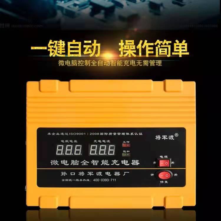 将军渡汽车电瓶电子充电器全智能微电脑充电机12V24V自动识别
