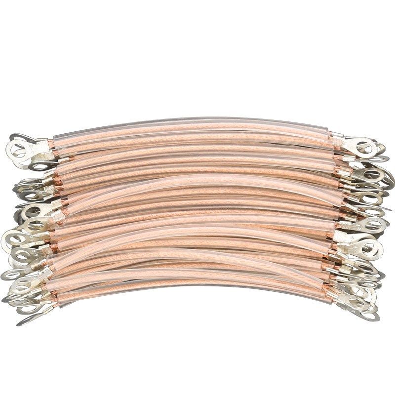 紫铜加塑桥架接地软铜线透明护套铜编织带静电跨接线2.5/4/6平方