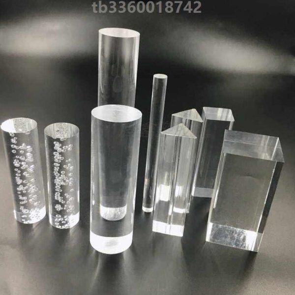 实心彩色亚克力管导光有机玻璃高气泡圆棒加工方棒定制圆柱棒透明