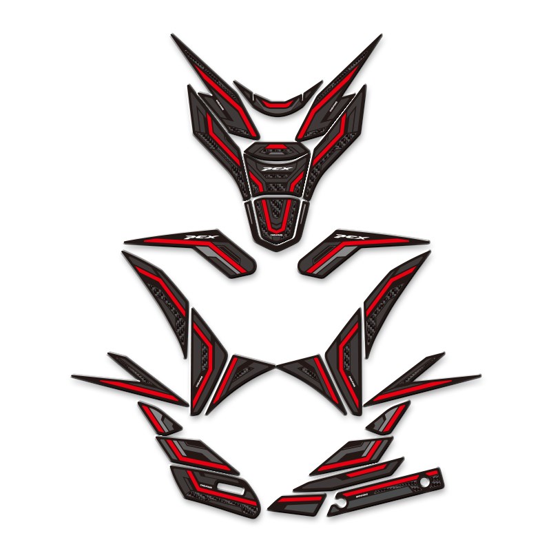 适用本田PCX160摩托车护杠防撞条防摔保险杠保护杠油箱贴改装配件