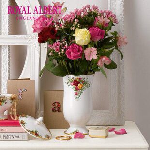骨瓷花瓶装 country 饰 老镇玫瑰系列old RoyalAlbert皇家阿尔伯特