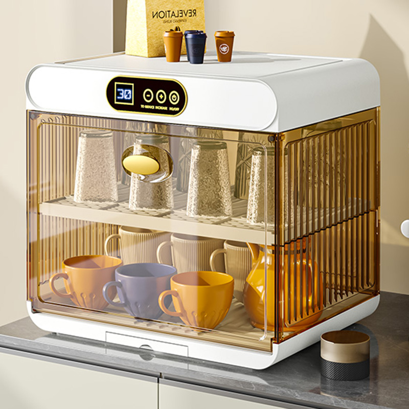 紫外线消毒杯架子收纳置物架放咖啡杯烘干沥水茶具水杯防尘收纳盒