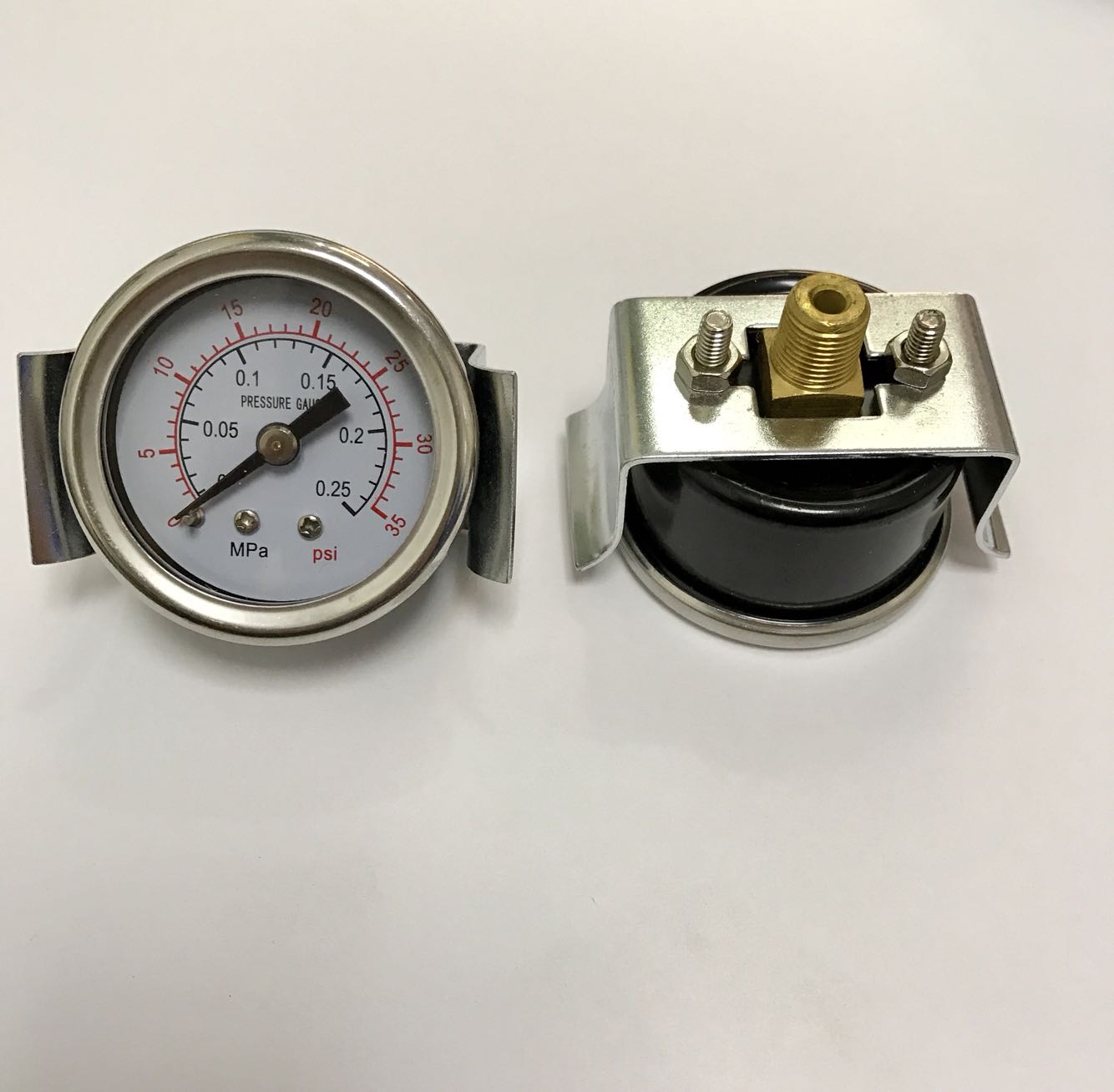 直径40mm 压力0.25mpa 35psi双刻度压力显示 螺纹pt1/8 轴向支架