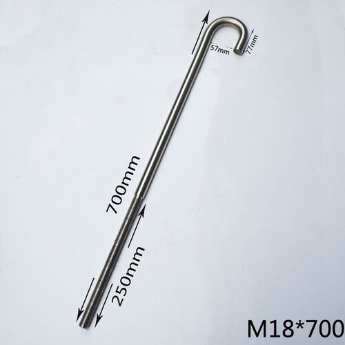 不锈钢304J型挂钩加长加粗M18*700长吊钩子非标定制弯钩子20粗