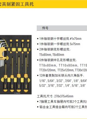 STANLEY/史丹利 22件英制紧固工具托 LT-030-23 五金工具套组