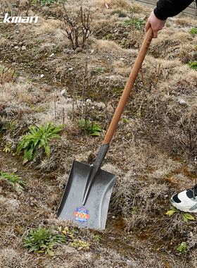 hackman户外铁锹农用加厚铁锨挖沙工具军工铲车用铁铲木柄锹铲子